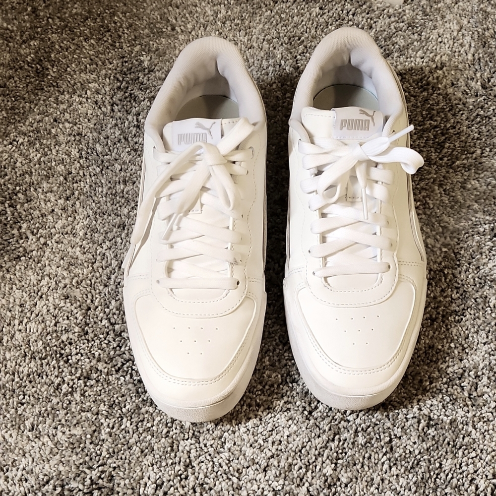 Puma White Leather Sneakers